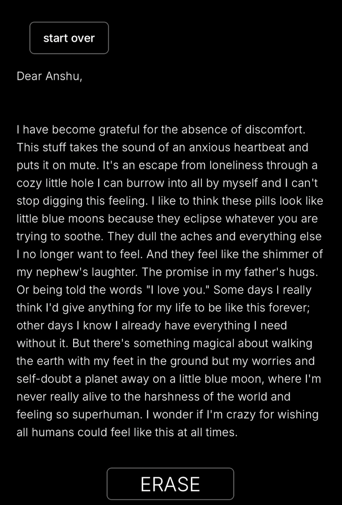 Letter to a Therapist